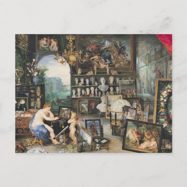 Postal El sentido de la vista, 1617 (Anverso)