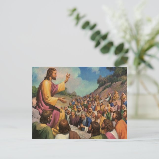 Postal El Sermón de Jesucristo en el Monte, la religión v (Anverso de pie)