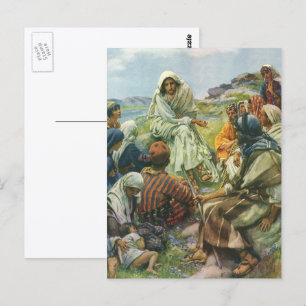 Postal El Sermón de Jesucristo en el Monte, la religión v