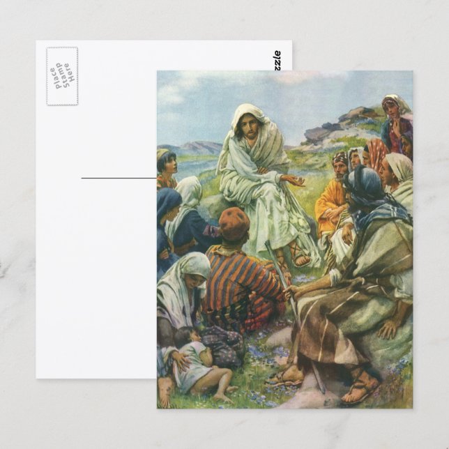 Postal El Sermón de Jesucristo en el Monte, la religión v (Anverso / Reverso)