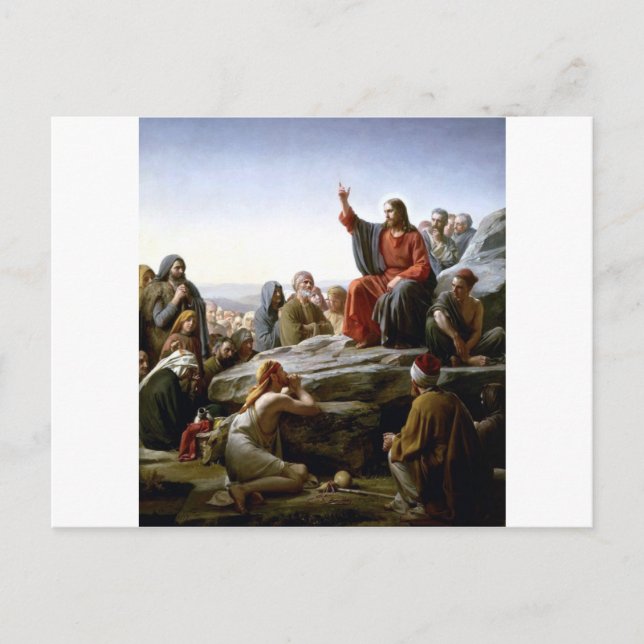 Postal El sermón de Jesús sobre el monte por el barullo (Anverso)