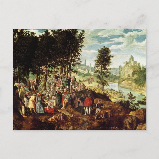 Postal El sermón de San Juan Bautista, c.1550 (Anverso)