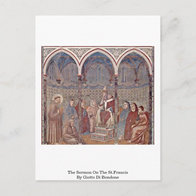 Postal El Sermón Sobre San Francisco De Giotto Di Bondone (Anverso)
