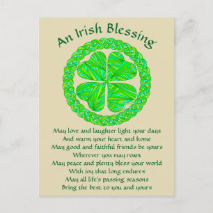 Postal El Shamrock celta bendecido de Irlanda