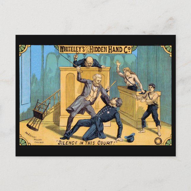 Postal El silencio en la corte (Anverso)