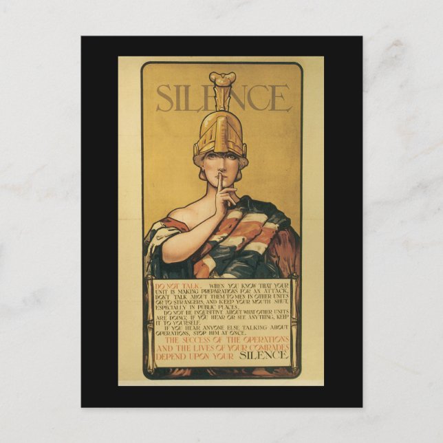 Postal El silencio en la Segunda Guerra Mundial (Anverso)