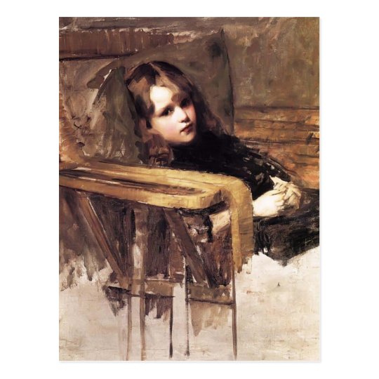 Postal El sillón de John William Waterhouse