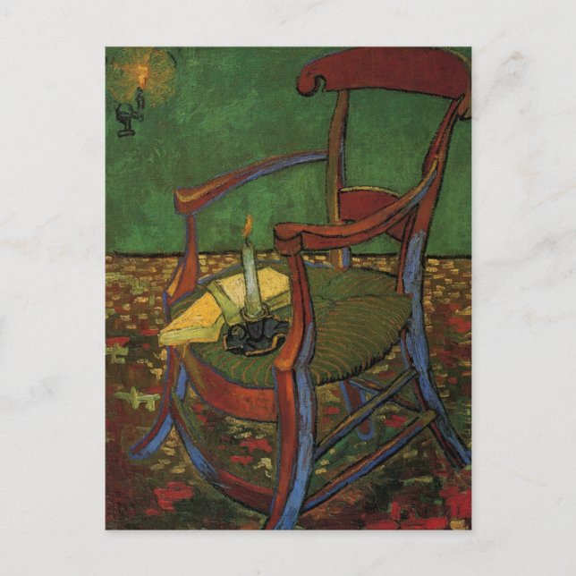 Postal El sillón de Paul Gauguin por Vincent van Gogh (Anverso)