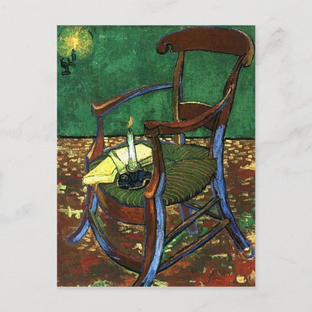 Postal El sillón de Paul Guaguin de Vincent van Gogh (Anverso)