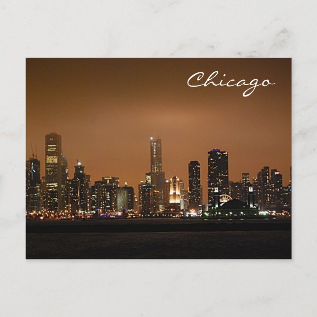 Postal El Skyline De Chicago Como Visible Desde El Lago M (Anverso)