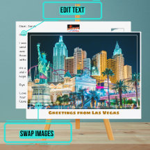 El Skyline de Las Vegas iluminado por la noche,