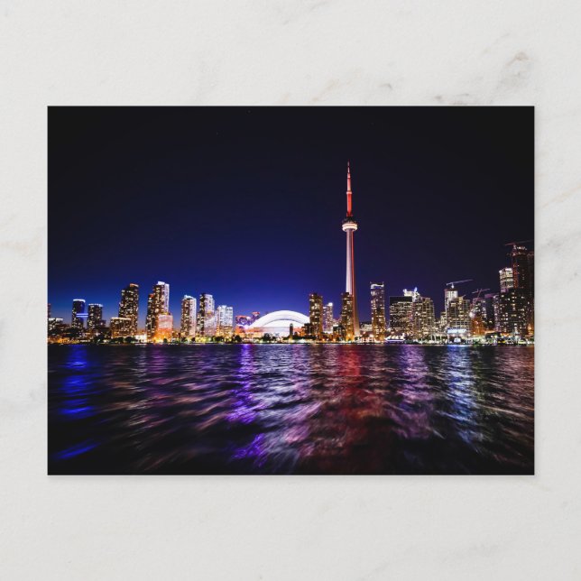 Postal El Skyline de Toronto de noche (Anverso)