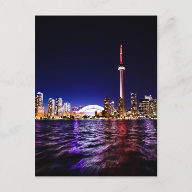 Postal El Skyline de Toronto de noche (Anverso)