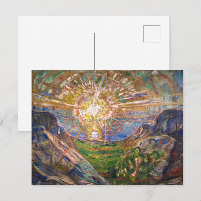 Postal El Sol 1916 | Edvard Munch | (Anverso / Reverso)