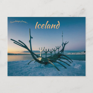 Postal El Sol Viajero Escultura Solfar Reikiavik Islandia