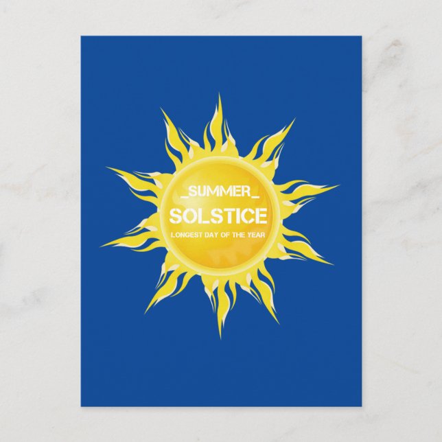 Postal El solsticio de verano azul es el día más largo de (Anverso)