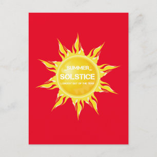 Postal El solsticio rojo de verano es el día más largo de