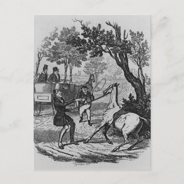 Postal El Sr. Winkle y el Sr. Pickwick tratando de contro (Anverso)