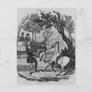 Postal El Sr. Winkle y el Sr. Pickwick tratando de contro