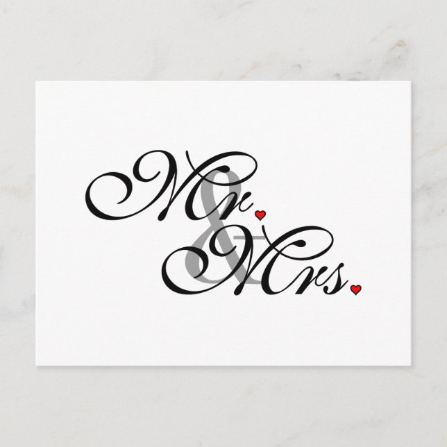 Postal El Sr. y la Sra. Husband Esposa a sus recién casad (Anverso)