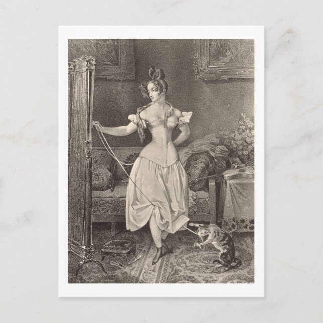 Postal El Stay-lace, grabado por Alfred Leon Lemercier ( (Anverso)