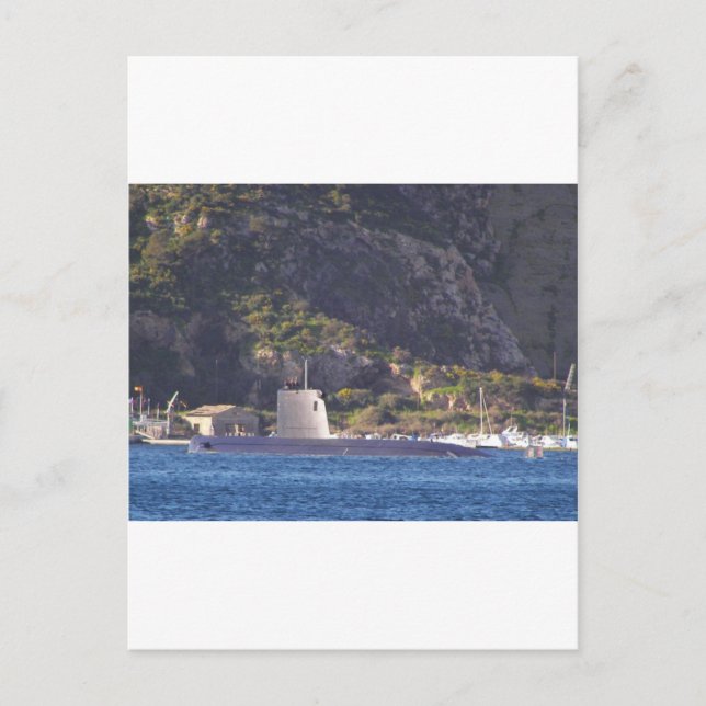 Postal El submarino al mar. (Anverso)