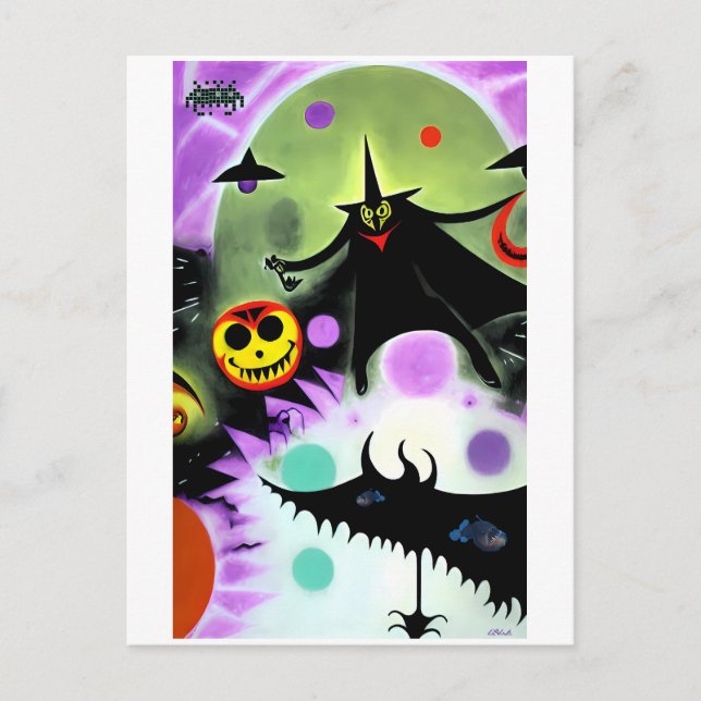 Postal El sueño de Halloween (Anverso)