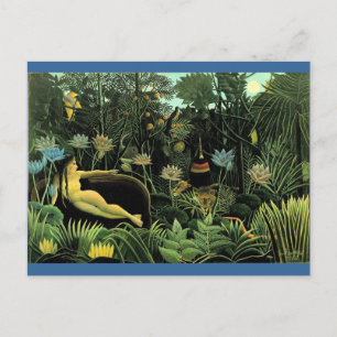 Postal El sueño de Henri Rousseau (1910)
