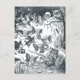 Postal El sueño de Kitty de la Fairyland, Louis Wain