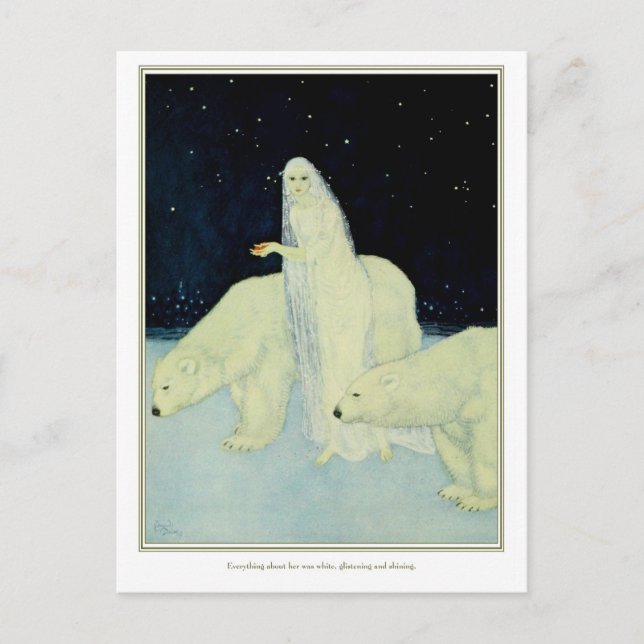 Postal El sueño de los sueños: blanco, brillante y brilla (Anverso)