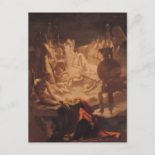 Postal El sueño de Ossian, 1813 (Anverso)