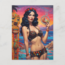Postal El sueño diurno del Sueño Tiki - Ken Gage Art