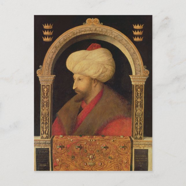 Postal El sultán Mehmet II 1480 (Anverso)