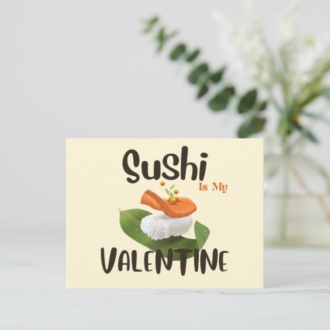 Postal El Sushi Es Mi Valentín (Anverso de pie)