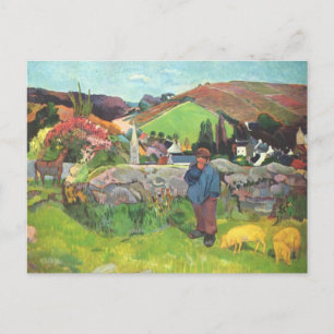 Postal El Swineherd - Paul Gauguin