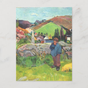 Postal El Swineherd - Paul Gauguin