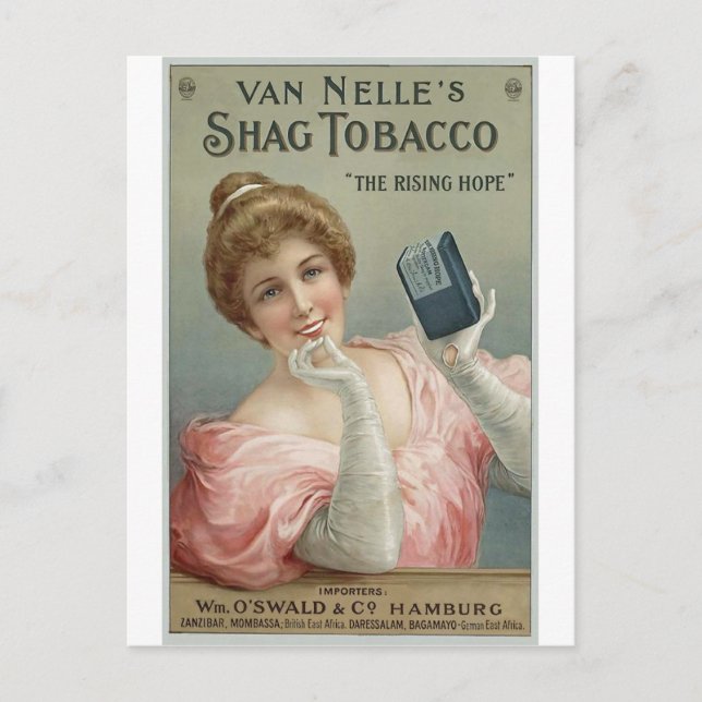 Postal El tabaco Shag de Van Nelle en 1905 (Anverso)