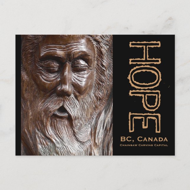 Postal El tallado de madera de la cara del anciano padre (Anverso)