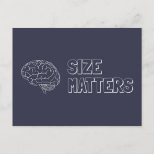 Postal El tamaño importa el Chiste cerebral