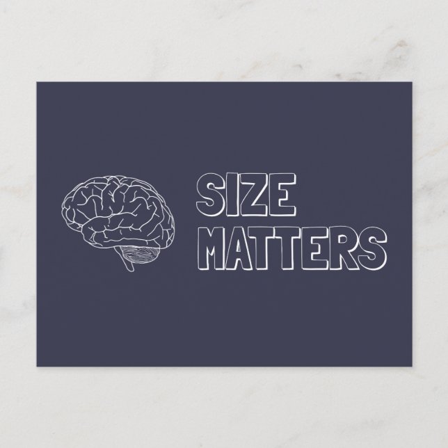 Postal El tamaño importa el Chiste cerebral (Anverso)