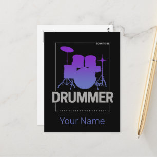 Postal El tambor nació para ser miembro de banda percusio
