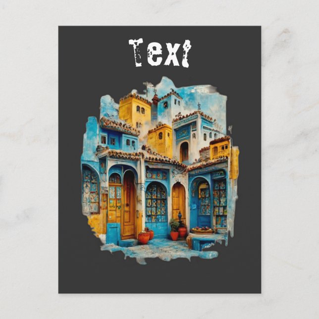 Postal El tapiz azul: La elegancia clásica de Chefchaouen (Anverso)