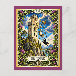 Postal El Tarot del Gato de la Torre - Sacudida y Revelac