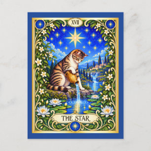 Postal El Tarot del Gato Estelar - Esperanza y Renovación