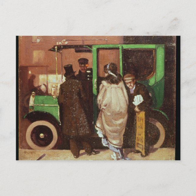 Postal El taxi, c.1908-10 (Anverso)