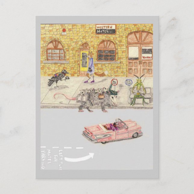 Postal El Taxista Y El Cadillac (Anverso)