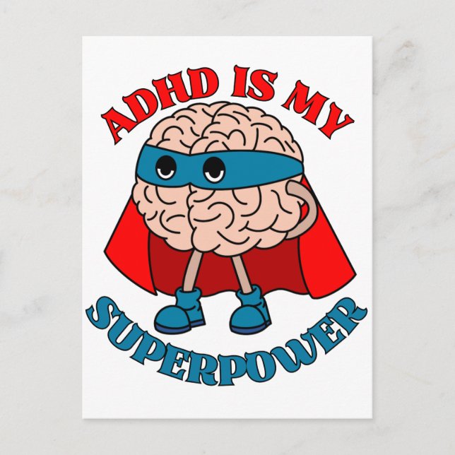 Postal El TDAH Es Mi Superpotencia - El Cerebro Usa Un Ca (Anverso)