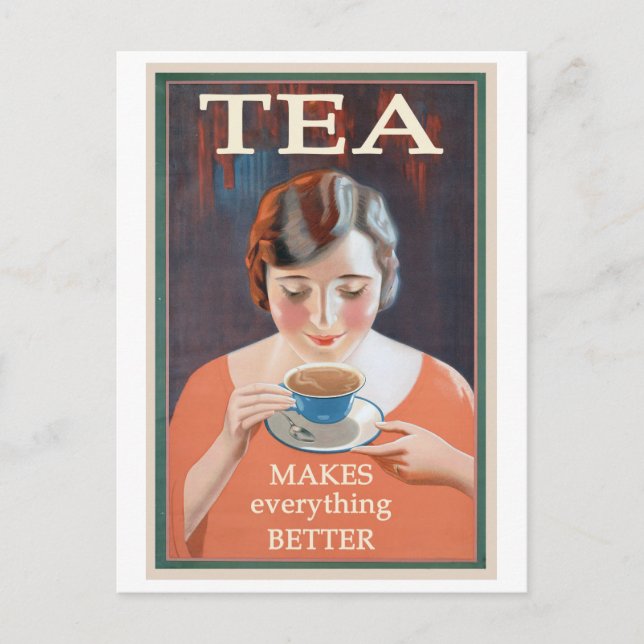 Postal El té hace que todo sea mejor cartel de época (Anverso)