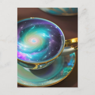 Postal El té lleno de galaxia
