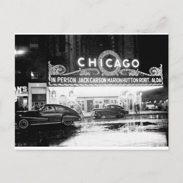 Postal El teatro de Chicago en los años 40 (Anverso)